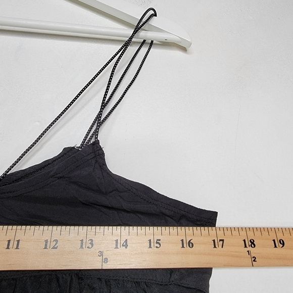 FREE PEOPLE Catch Me Drift Strappy Top Black Bungee Cord Toggle Women's XS Flowy - Picture 10 of 11